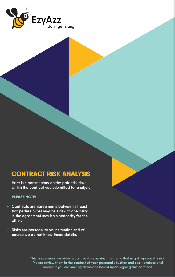 Contract Risk Analysis output